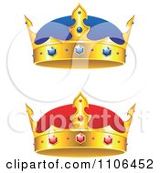Clipart Blue And Red Sapphire And Ruby Royal Crowns Royalty Free Vector Illustration