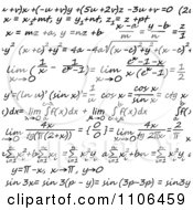 Seamless Black Math Formulas Written On White