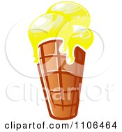 Poster, Art Print Of Banana Ice Cream Cone