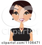 Clipart Happy Woman With Short Black Hair Royalty Free Vector Illustration