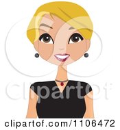 Clipart Happy Woman With Short Blond Hair Royalty Free Vector Illustration
