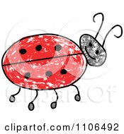 Poster, Art Print Of Stick Drawing Of A Happy Ladybug