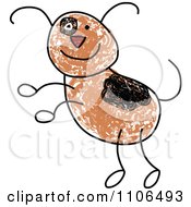 Clipart Stick Drawing Of A Happy Dog Royalty Free Vector Illustration