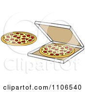 Poster, Art Print Of Pizza Pies And A Box