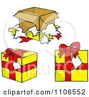 Clipart Red And Yellow Gift Boxes Royalty Free Vector Illustration by Cartoon Solutions
