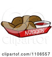 Poster, Art Print Of Tray Of Chicken Nuggets And Sauce
