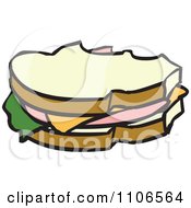 Poster, Art Print Of Bologna Sandwich With Missing Bites