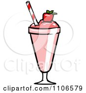 Clipart Strawberry Milkshake Royalty Free Vector Illustration
