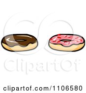 Poster, Art Print Of Chocolate And Pink Frosted Donuts