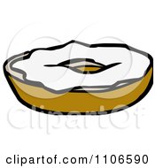 Clipart Bagel With Cream Cheese Royalty Free Vector Illustration by Cartoon Solutions