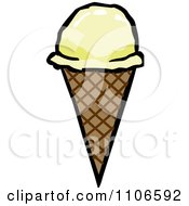 Poster, Art Print Of Vanilla Waffle Ice Cream Cone