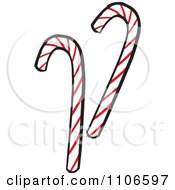 Clipart Red And White Candy Canes Royalty Free Vector Illustration by Cartoon Solutions