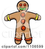 Clipart Gingerbread Cookie Man With Accents Royalty Free Vector Illustration