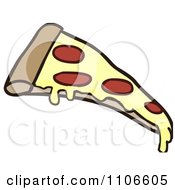 Clipart Pepperoni Pizza Slice Royalty Free Vector Illustration by Cartoon Solutions