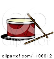 Clipart Drum And Sticks Royalty Free Vector Illustration by Cartoon Solutions #COLLC1106612-0176