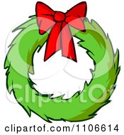 Clipart Christmas Wreath And Bow Royalty Free Vector Illustration by Cartoon Solutions #COLLC1106614-0176