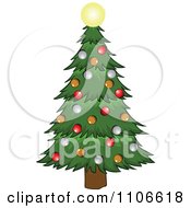 Poster, Art Print Of Christmas Tree And Glowing Star