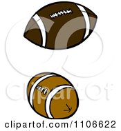 Clipart American Footballs Royalty Free Vector Illustration