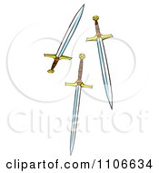 Clipart Jeweled Swords Royalty Free Vector Illustration