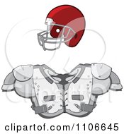 Poster, Art Print Of Football Helmet And Shoulder Pads