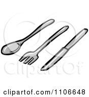 Clipart Butterknife Fork And Spoon Royalty Free Vector Illustration