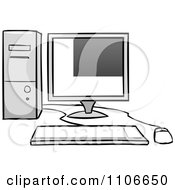 Clipart Desktop Computer Royalty Free Vector Illustration by Cartoon Solutions