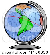 Clipart Desk Globe With The Equator Line Royalty Free Vector Illustration