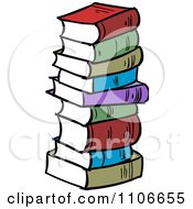 Clipart Stack Of Colorful Text Books Royalty Free Vector Illustration by Cartoon Solutions