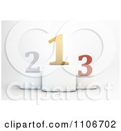 Poster, Art Print Of 3d Gold Silver And Bronze Numbers On Placement Podiums