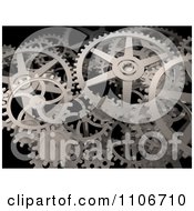 Poster, Art Print Of 3d Industrial Gear Cogs On Black