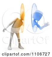 Poster, Art Print Of 3d Person Waving And Using A Teleportation Portal