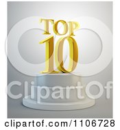 Poster, Art Print Of 3d Gold Top 10 Text Resting On A Podium