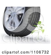 Poster, Art Print Of 3d Plant Under A Car Tire