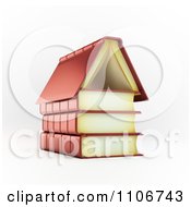 Poster, Art Print Of 3d Books Forming A House Foundation And Roof