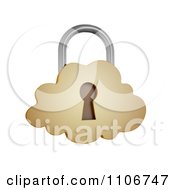 Clipart 3d Gold Cloud Padlock Royalty Free CGI Illustration by Mopic