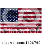 Poster, Art Print Of Creased 3d American Flag