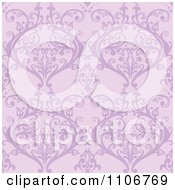 Poster, Art Print Of Seamless Purple Damask Background Pattern