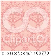Poster, Art Print Of Seamless Pink Damask Background Pattern