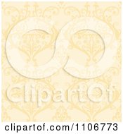 Poster, Art Print Of Seamless Yellow Damask Background Pattern