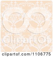 Clipart Seamless Lacy Orange Damask Background Pattern Royalty Free Vector Illustration