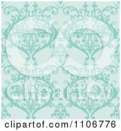 Poster, Art Print Of Seamless Lacy Turquoise Damask Background Pattern
