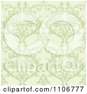 Poster, Art Print Of Seamless Lacy Green Damask Background Pattern
