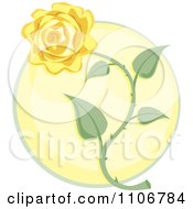 Poster, Art Print Of Yellow Rose Over A Circle