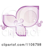 Poster, Art Print Of Retro Purple Frame With Flourishes Circles Sparkles And Halftone