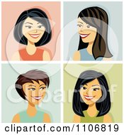 Poster, Art Print Of Happy Asian Women Avatars