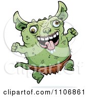 Poster, Art Print Of Jumping Pudgy Green Gremlin