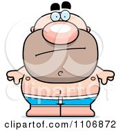 Clipart Calm Pudgy Male Swimmer Royalty Free Vector Illustration