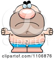 Clipart Angry Pudgy Male Swimmer Royalty Free Vector Illustration