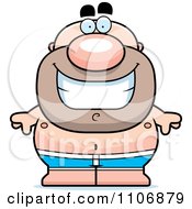 Clipart Happy Pudgy Male Swimmer Royalty Free Vector Illustration