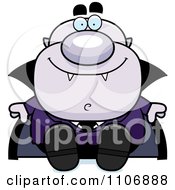 Clipart Sitting Pudgy Purple Vampire Royalty Free Vector Illustration by Cory Thoman
